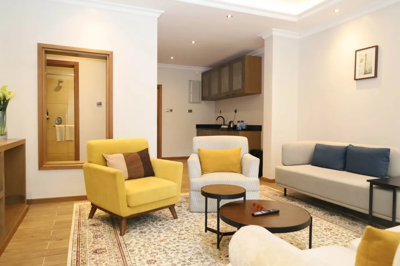 Two Bedroom Suite - spacious common area with comfortable seating