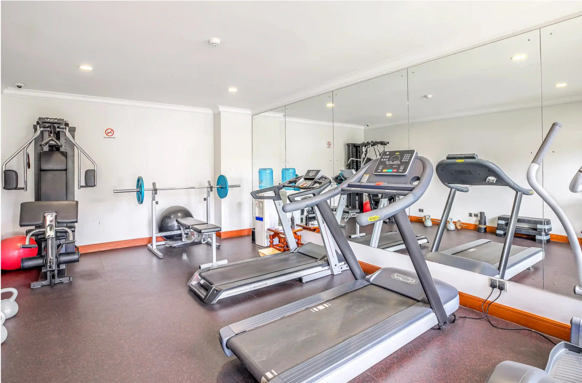 Modern fitness center with cardio equipment